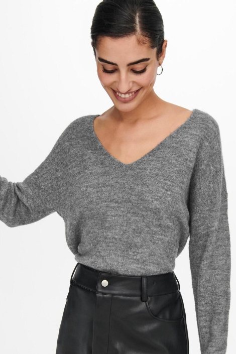 Jacqueline de Yong jdyelanora l/s v-neck pullo. knt no